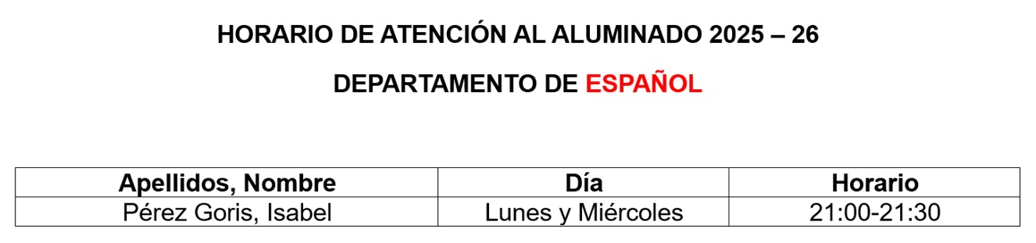ESP Tutorias - Horarios de Atenci&oacute;n