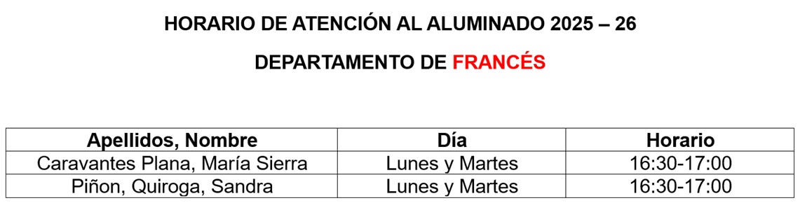 FRA Tutorias - Horarios de Atenci&oacute;n