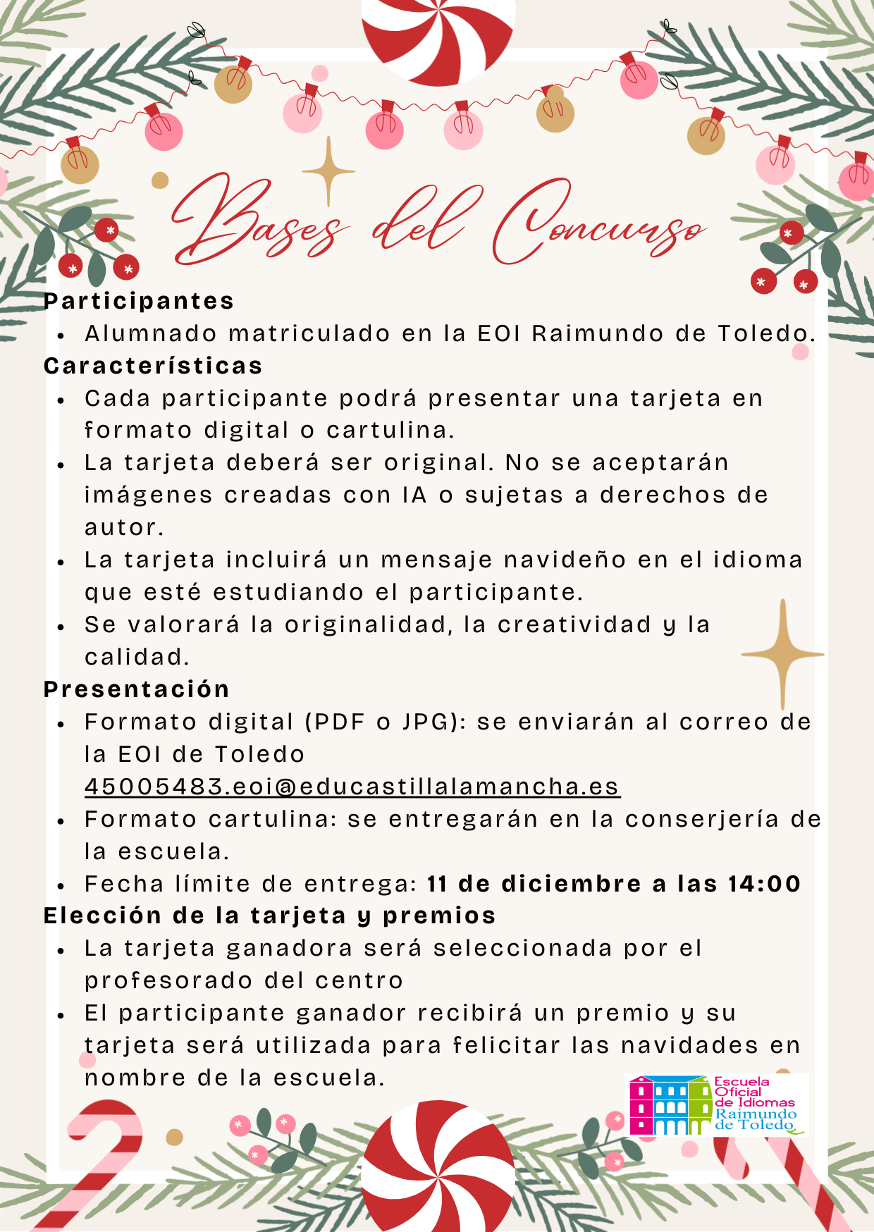 2 1 - CONCURSO TARJETAS NAVIDE&Ntilde;AS DEL 1 AL 11 DE DICIEMBRE